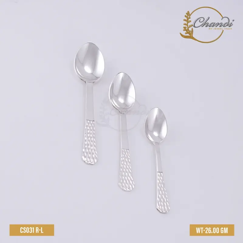 Chandi Floral Engraved Spoon