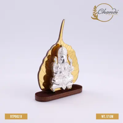 Chandi Ganesha Leaf Idol